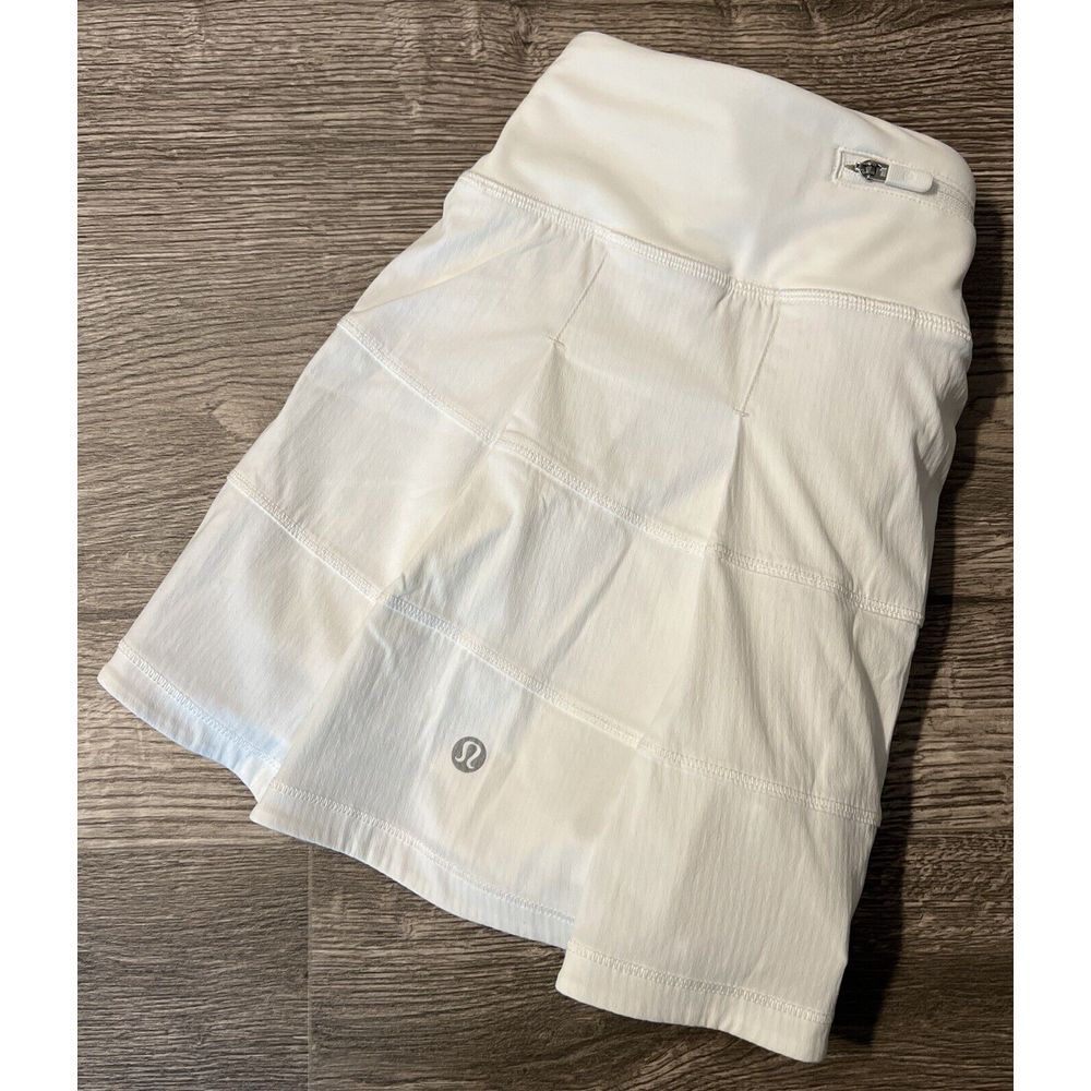 Lululemon Pace Rival White Skirt(Regular) 4-Way Stretch Lined Size 6 W8A84R